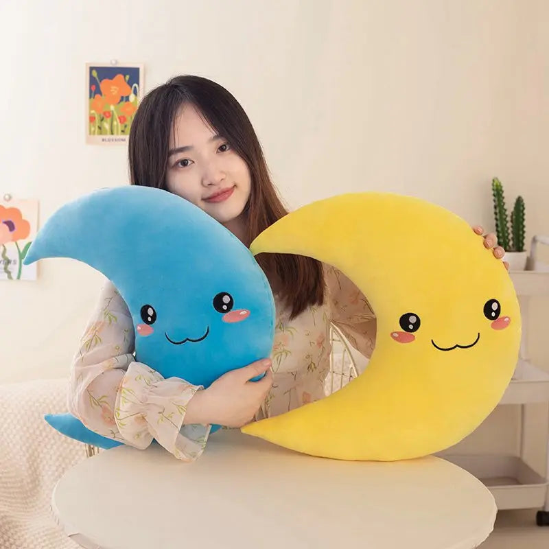 25cm-45cm New Sky Style Funny Moon Soft Plush Cute Throw Pillow