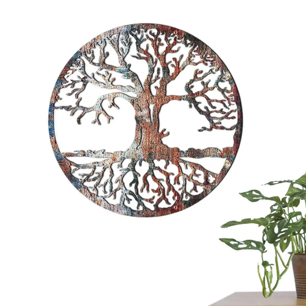 2D Iron Tree Wall Sculpture Life Tree Silhouette