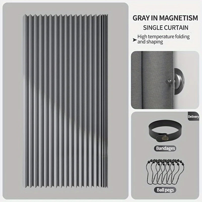 1-2PCS Foldable Waterproof Magnetic Shower Curtain with 14 Hooks