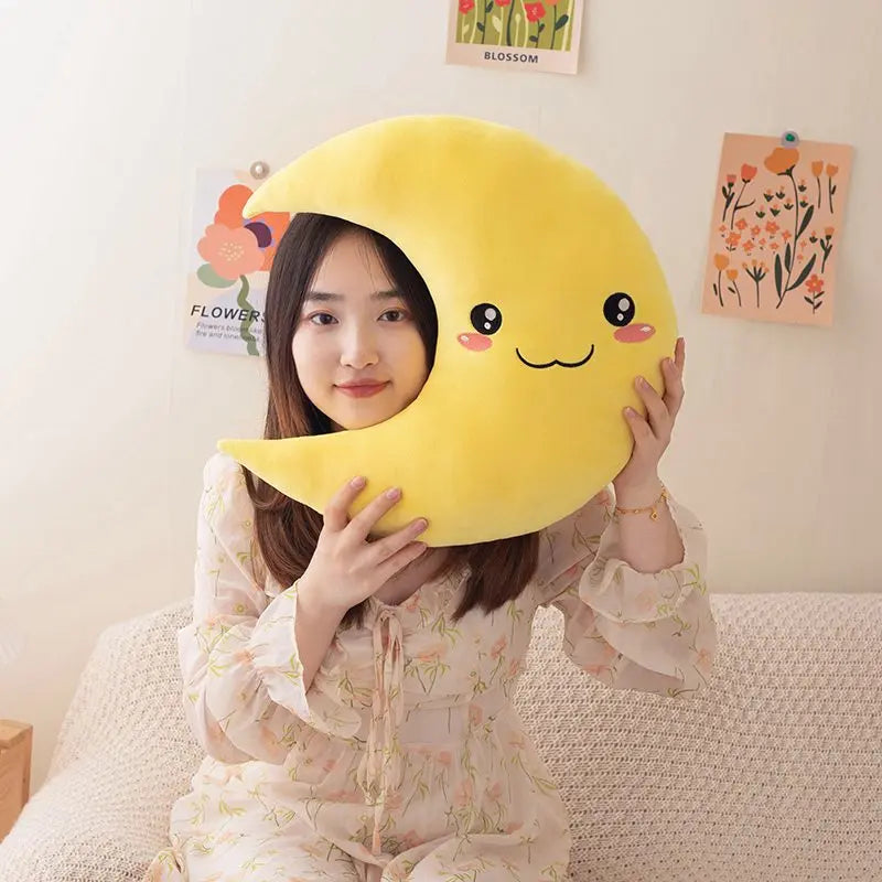 25cm-45cm New Sky Style Funny Moon Soft Plush Cute Throw Pillow