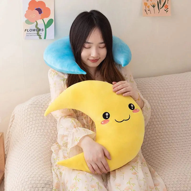 25cm-45cm New Sky Style Funny Moon Soft Plush Cute Throw Pillow