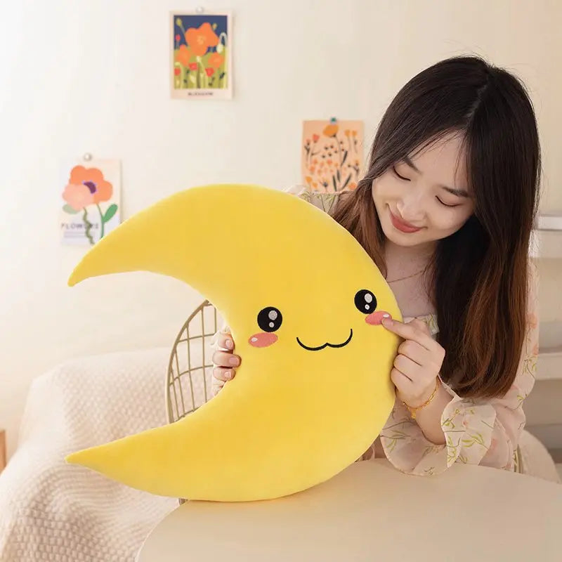 25cm-45cm New Sky Style Funny Moon Soft Plush Cute Throw Pillow