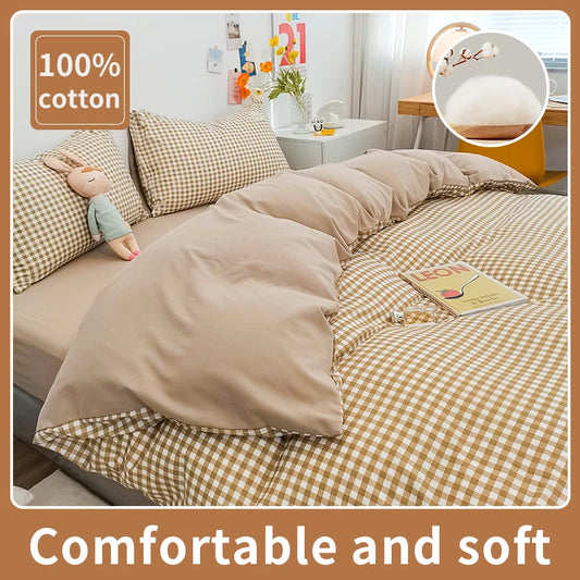 100% Cotton Duvet Cover Set 2 Pillowcase