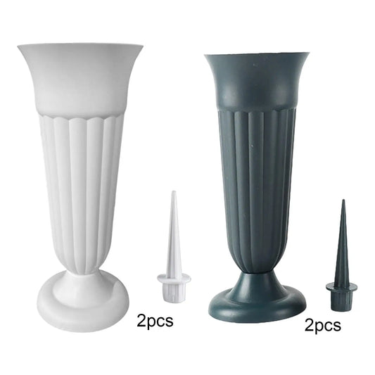 2 Pack Cemetery Vase Grave Decoration Vase for Flower Arrangement