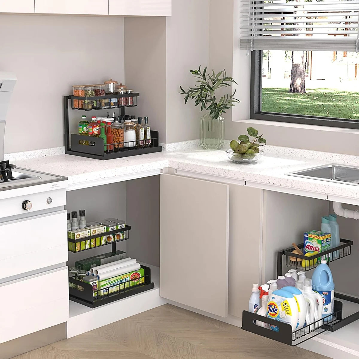2 Pack Pull Out Under Sink Organizer