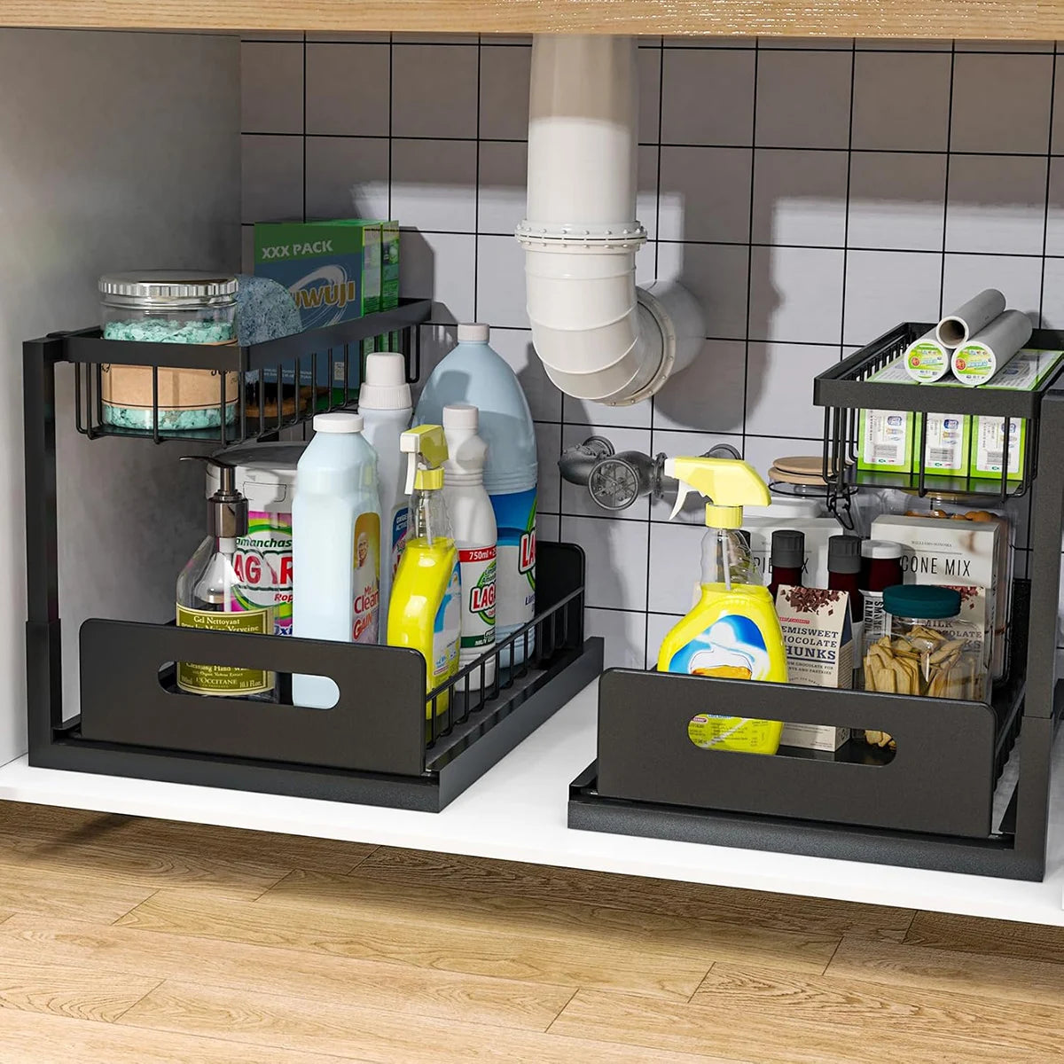 2 Pack Pull Out Under Sink Organizer