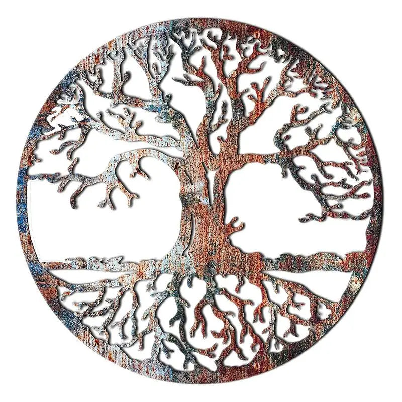 2D Iron Tree Wall Sculpture Life Tree Silhouette