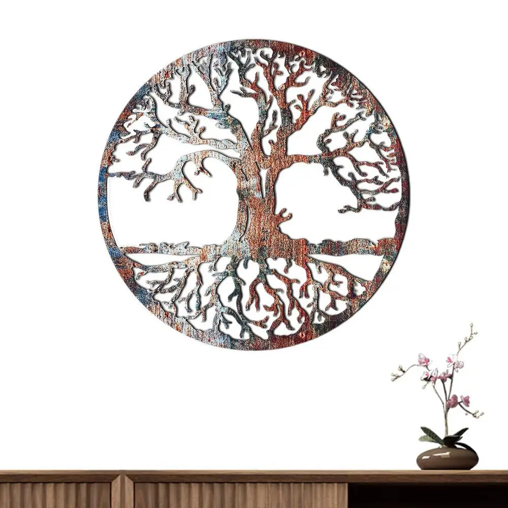 2D Iron Tree Wall Sculpture Life Tree Silhouette