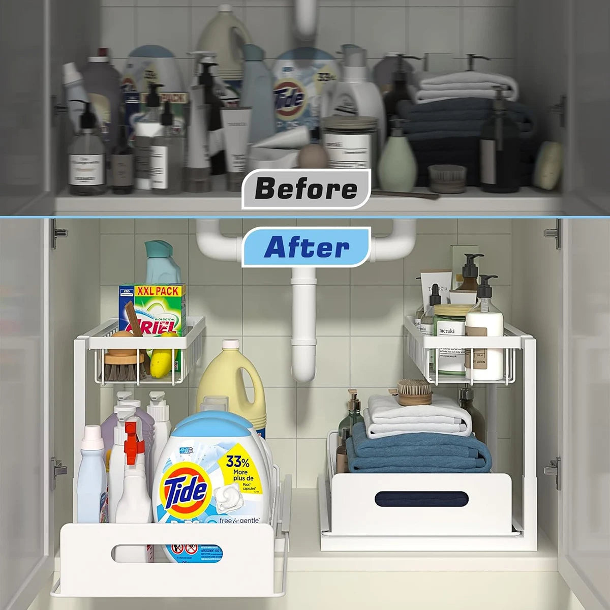 2 Pack Pull Out Under Sink Organizer