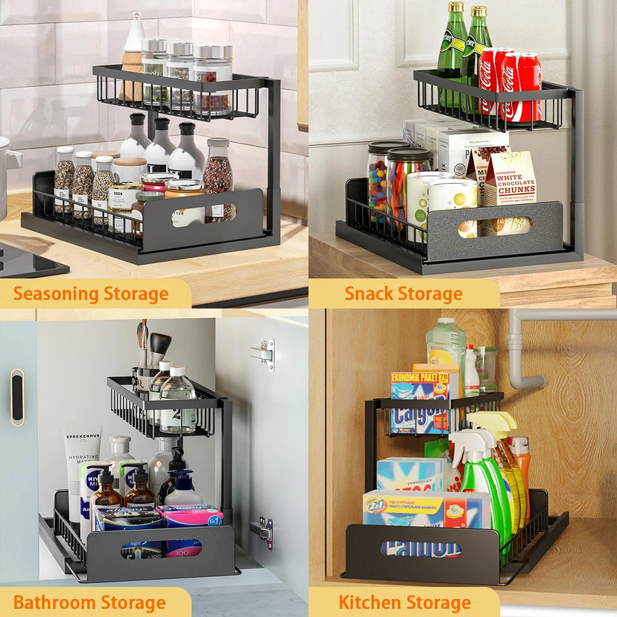 2 Pack Pull Out Under Sink Organizer