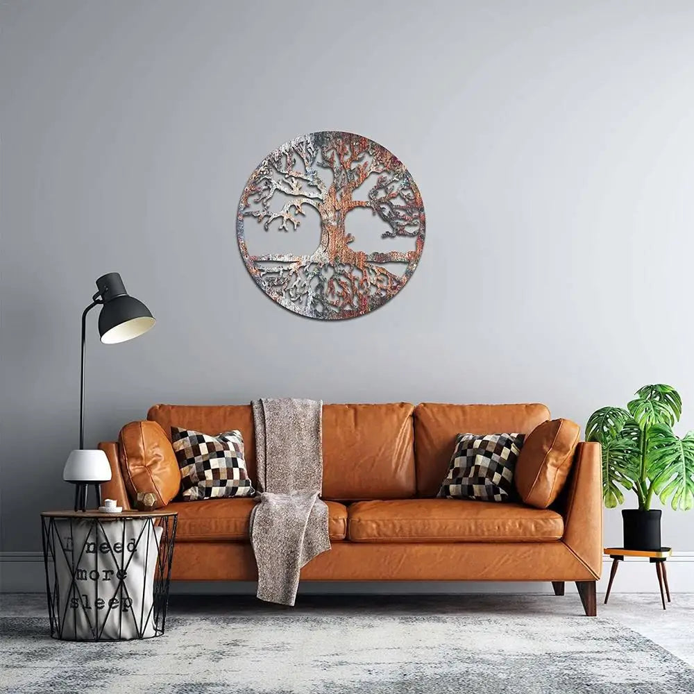 2D Iron Tree Wall Sculpture Life Tree Silhouette