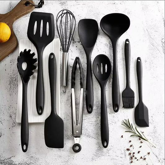 10 PCS Silicone Cookware Set Silicone Shovel Spoon Scraper Kitchen Accessories